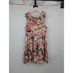 Everly Women's M Fit and Flair Floral Dress Wedding Guest Party Career Office